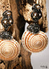 Boho Earrings, Dangle Earrings, Pearl Brown Shell